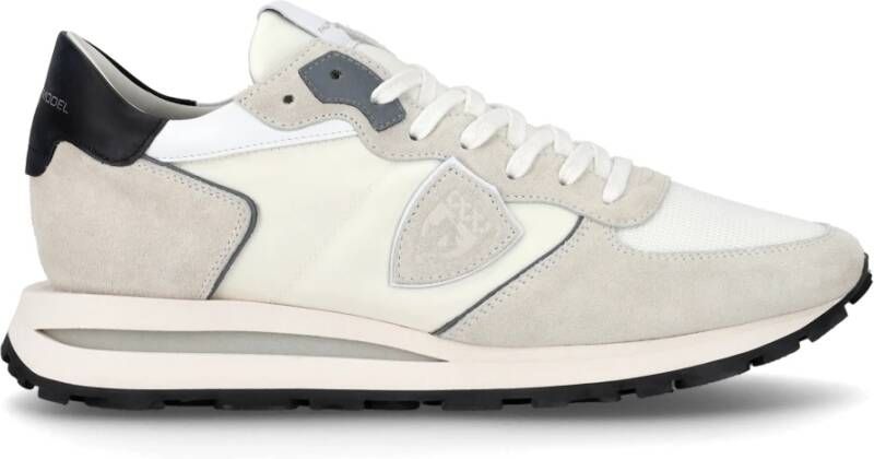 Philippe Model Witte Sneakers met Contrasterend Logo White Heren