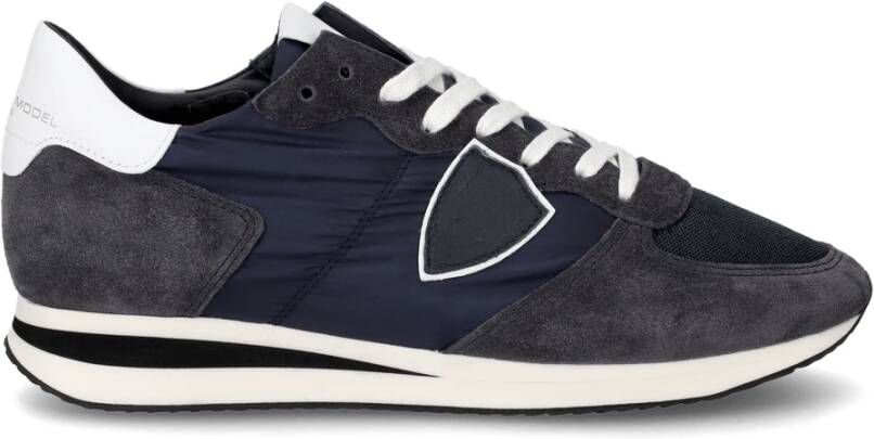 Philippe Model men's shoes suede trainers sneakers Trpx Blauw Heren