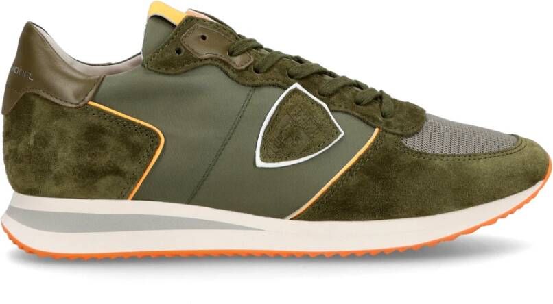 Philippe Model Leren Vetersluiting Sneakers Groen Heren