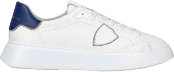 Philippe Model Witte Leren Sneakers Dikke Rubberen Zool White Heren