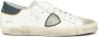 Philippe Model Blauwe Leren Sneakers met Logo Patch White Heren - Thumbnail 7