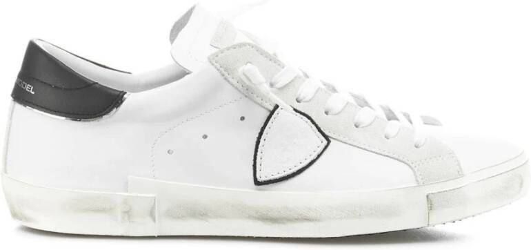 Philippe Model Witte leren en suède sneakers White Heren