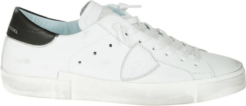 Philippe Model Witte lage top sneakers met verontrustende details White