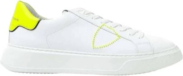 Philippe Model Stijlvolle witte vetersneakers met oversized zool White Heren