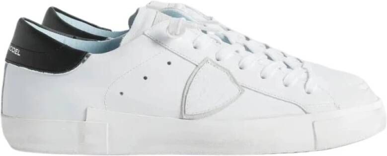 Philippe Model Witte lage top sneakers met verontrustende details White