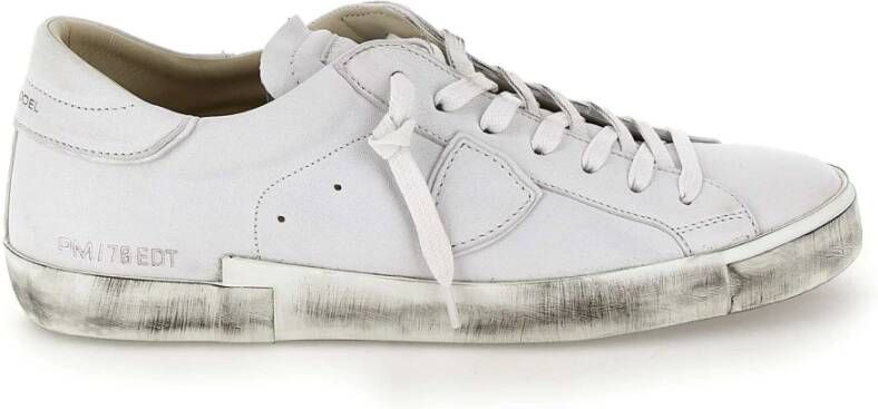 Philippe Model Witte Sneakers met Uniek Ambachtelijk Ontwerp White Heren