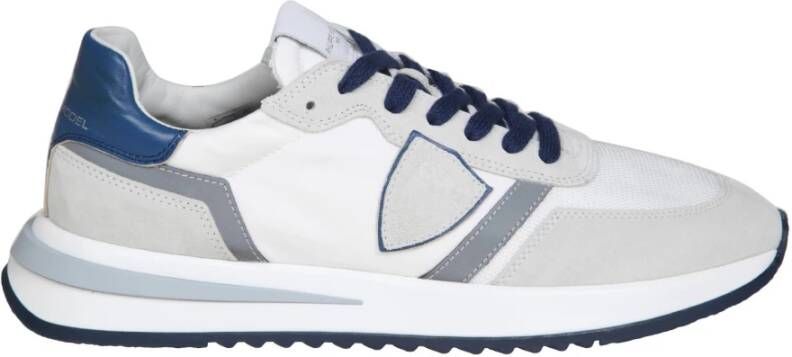 Philippe Model Tropez 2.1 Low Mondial Pop Wit Blauw Sneakers White Heren