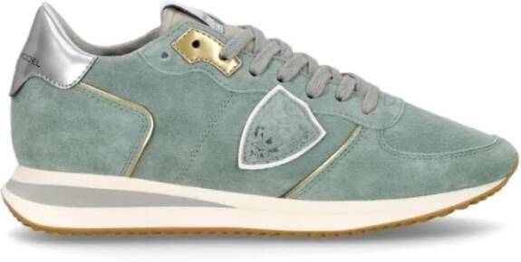 Philippe Model Sportieve lage sneaker in het groen Green Dames