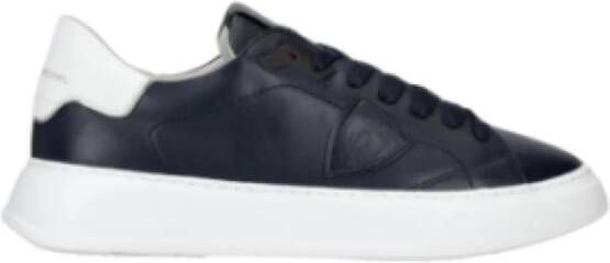 Philippe Model Stedelijke Leren Sneaker met Contrast Kraag Black Heren