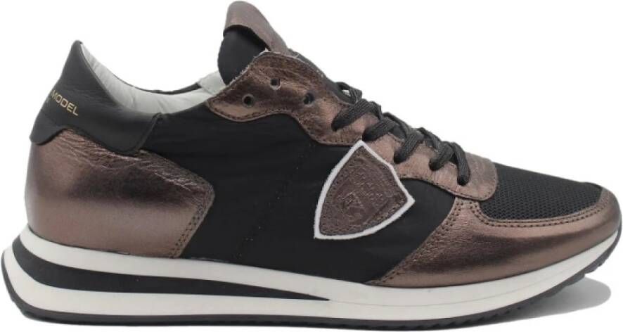 Philippe Model Stijlvolle Bronzen Sneakers voor Vrouwen Multicolor Dames