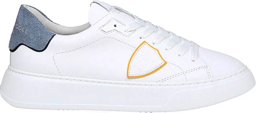 Philippe Model Witte lage sneakers met bovenwerk van kalfsleer White Heren