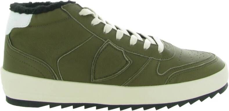 Philippe Model Stijlvolle Mid-Top Schoenen Green Heren