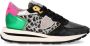 Philippe Model Glamoureuze Tropez Haute Sneakers Zwart Groen Multicolor Dames - Thumbnail 1