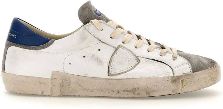 Philippe Model Witte lage top sneakers met asymmetrische band White Heren