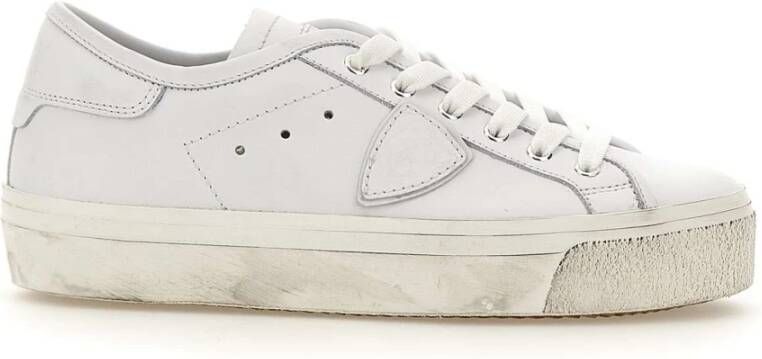 Philippe Model Witte lage top sneakers met verontruste rubberen zool White Dames