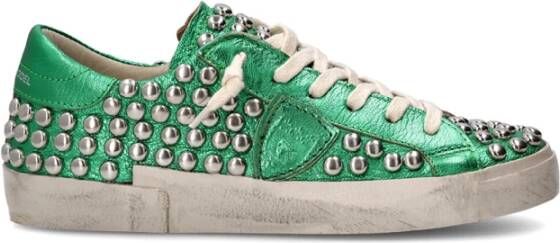 Philippe Model Studded Leather Urban Sneakers Green Dames