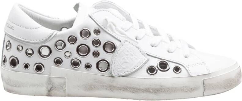 Philippe Model Studded Witte Leren Sneakers White Dames