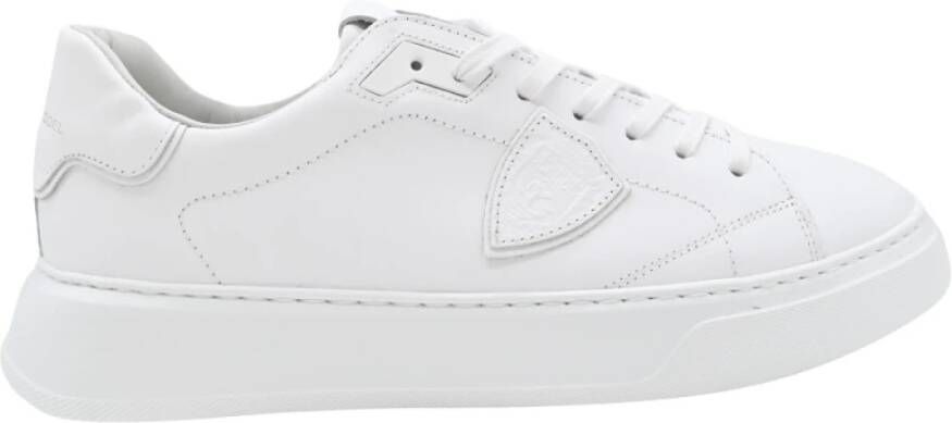 Philippe Model Temple Low Sneakers in wit leer White Heren