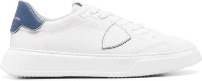 Philippe Model Temple Veau Lage Sneakers Zwart Wit White Heren