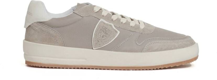 Philippe Model Tortora Leren Sneakers Beige Heren