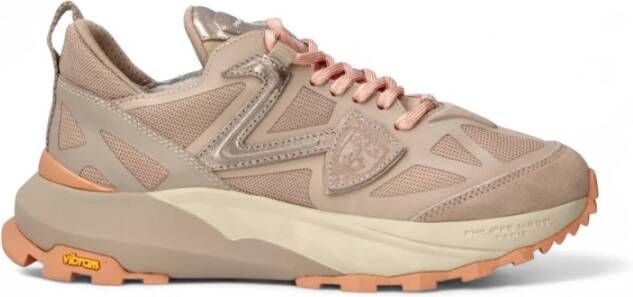 Philippe Model Trekking-geïnspireerde stoffen sneakers met Vibram zool Beige Dames