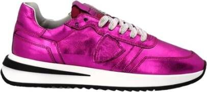 Philippe Model Mesh en leren sneakers met 3 5 cm zool Pink Dames