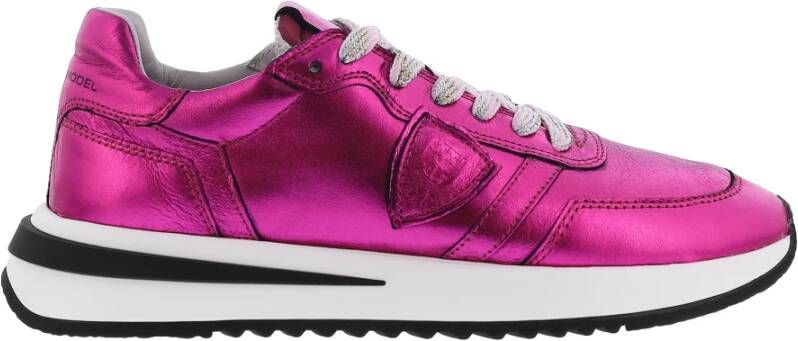 Philippe Model Mesh en leren sneakers met 3 5 cm zool Pink Dames