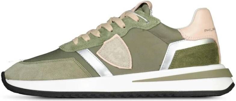 Philippe Model Glamoureuze Metallic Sneakers voor modebewuste vrouwen Green Dames