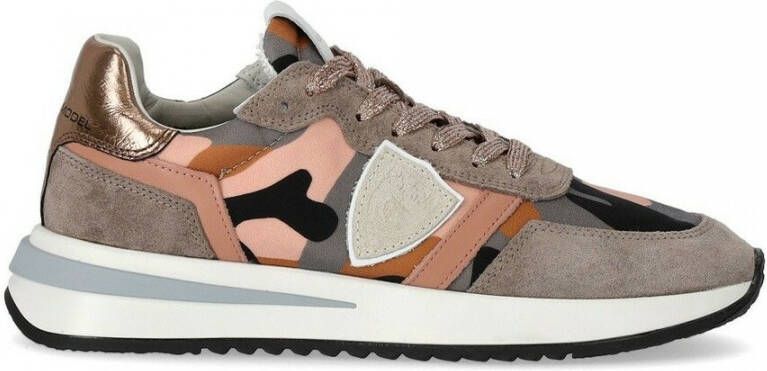 Philippe Model Camouflage Sneakers voor Stijlvolle Casual Gelegenheden Pink Dames