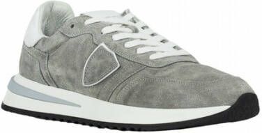 Philippe Model Italiaanse Suède Stijlvolle Heren Sneakers Gray Heren