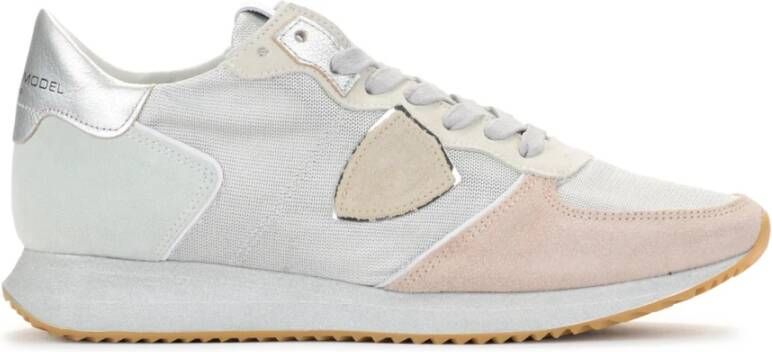 Philippe Model Tropez X Sneaker in wit en roze leer Gray Dames