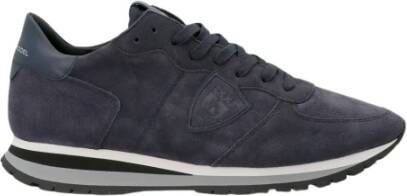 Philippe Model Blauwe Suède Trpx Lage Sneaker Blauw Heren