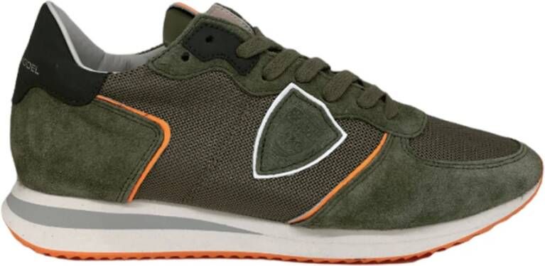 Philippe Model Trpx Sneakers en Zwarte Leren Schoudertas Groen Heren