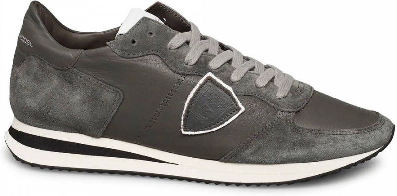 Philippe Model Lage Top Sneakers met Golvende Inzetstukken Gray Heren