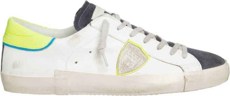 Philippe Model Witte lage top sneakers met asymmetrische band White Heren