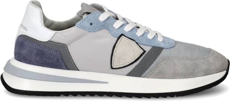 Philippe Model Tropez 2.1 Sneaker met Suède en Kalfsleren Details Gray Heren