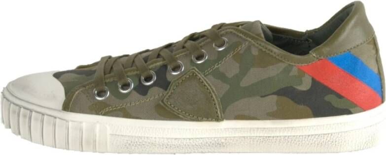 Philippe Model Veelzijdige en Comfortabele Leren Sneakers Green Heren