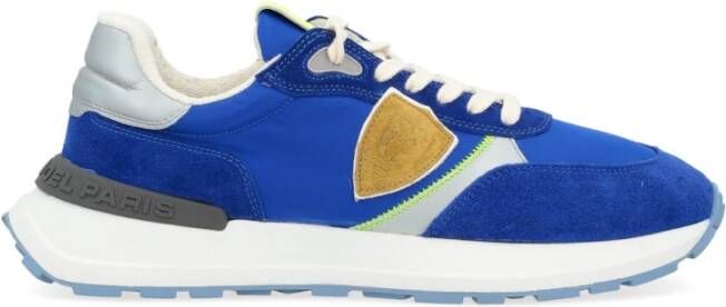 Philippe Model Vintage Blauwe Lage Sneaker Blue Heren