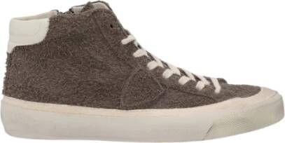 Philippe Model Vintage Bruin Suède Mid Sneakers Bruin Dames