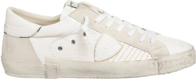 Philippe Model Vintage Distressed Sneakers White Heren