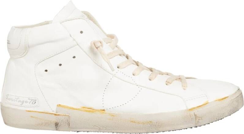 Philippe Model Vintage High Top Sneakers Wit White Heren