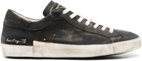 Philippe Model Vintage lage sneakers in zwart Black Heren