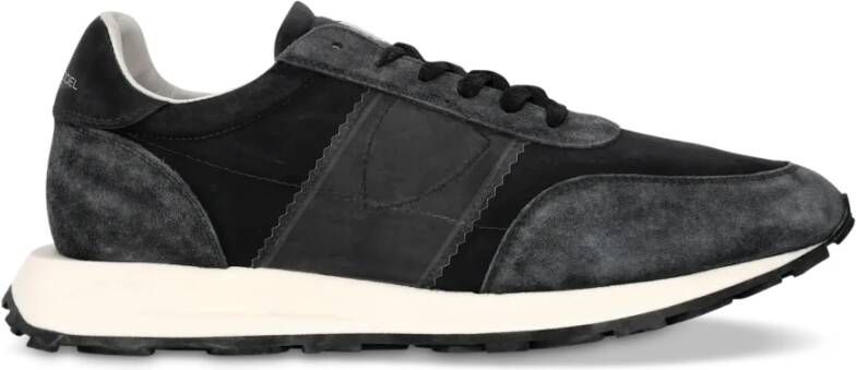 Philippe Model Vintage Lage Sneakers Zwart Black Heren