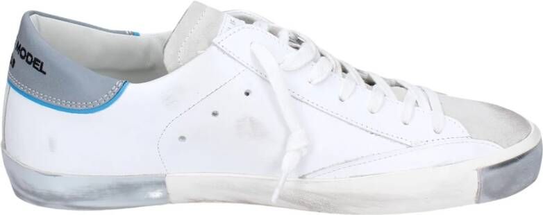 Philippe Model Witte lage top sneakers met asymmetrische band White Heren