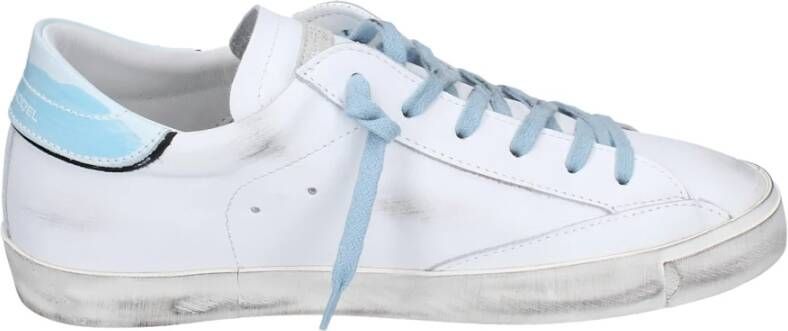 Philippe Model Vintage Leren Sneakers voor Mannen White Heren