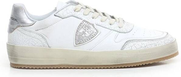 Philippe Model Vintage Leren Sneakers Wit White Heren