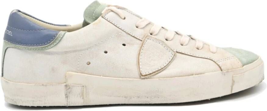 Philippe Model Vintage Mixage Lage Top Sneakers Beige Heren