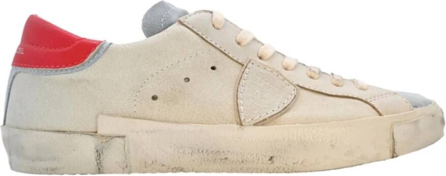 Philippe Model Vintage Mixage Lage Top Sneakers Beige Heren