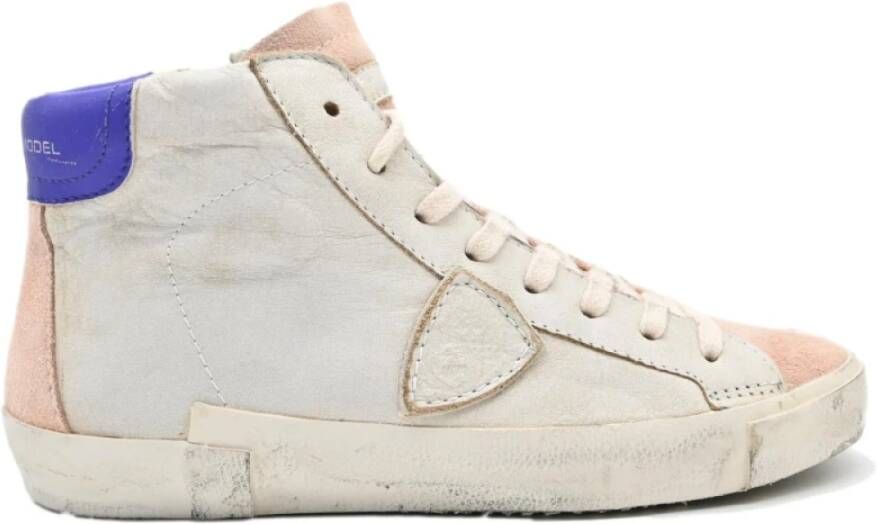 Philippe Model Vintage Paris High Top Sneakers Beige Dames