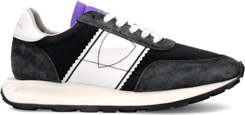 Philippe Model Vintage Running Sneakers Zwart Violet Black Dames